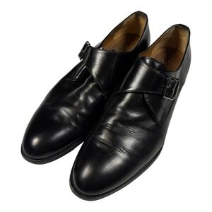 Antonio Maurizi Men's Shoes Size 43.5 Black Leather Monk Strap